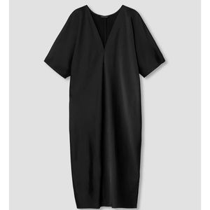 Sonya Satin V Neck Dress